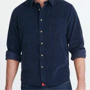 Untuckit XX-Large Men's Navy Corduroy Blue Shirt
